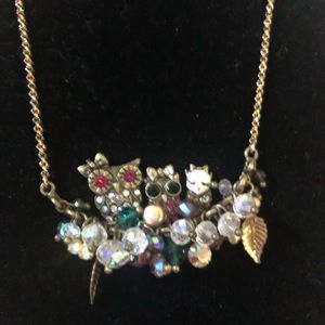 NWT Vintage Betsey Johnson Three Little Owls Necklace & Earrings